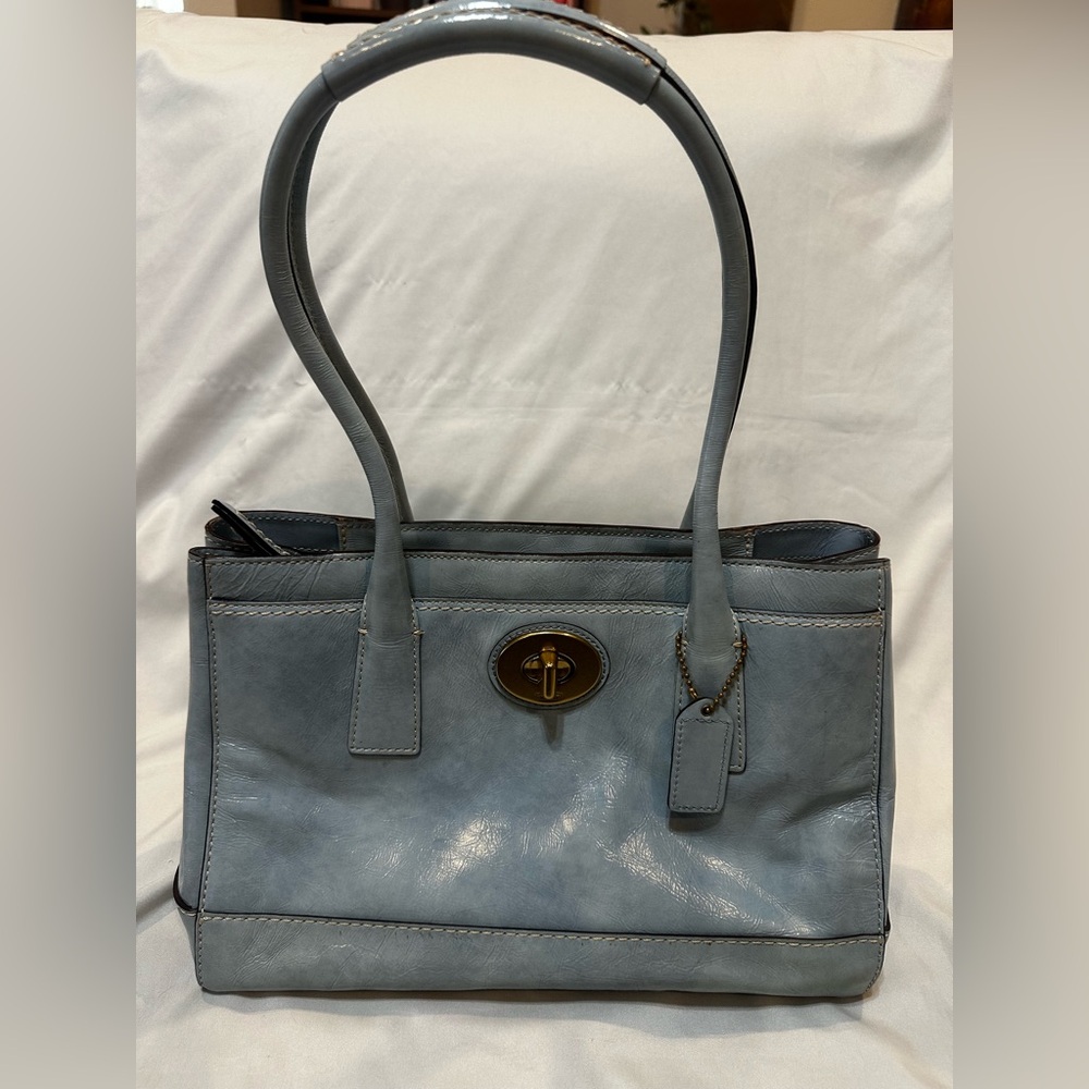 Coach Chelsea Turn Lock Shoulder Bag  Brass Hardware Patent Leather
